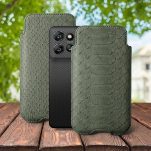Футляр Stenk Sportage Python для Motorola ThinkPhone 25 Оливковый