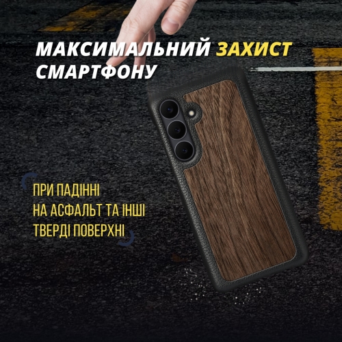 бампер на Samsung Galaxy S25 FE Черный Stenk WoodBacker фото 4