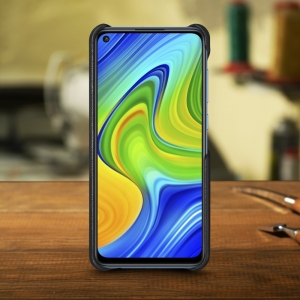 Шкіряна накладка Stenk WoodBacker для Xiaomi Redmi Note 9 Чорна