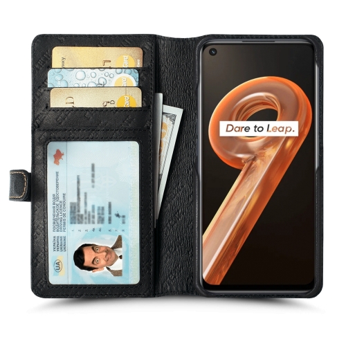 чехол-кошелек на Realme 9i Черный Stenk Premium Wallet фото 2
