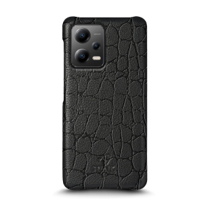 Кожаная накладка Stenk Reptile Cover для Xiaomi Poco X5 Чёрная