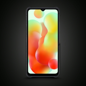 Кожаная накладка Stenk WoodBacker для Xiaomi Redmi 12C Чёрная