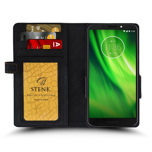 чохол-книжка на Motorola Moto G6 Play Чорний Stenk Wallet фото 2