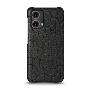Кожаная накладка Stenk Reptile Cover для Motorola Moto G85 Черный