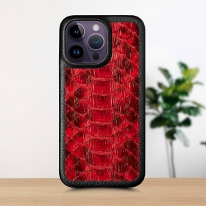 Шкіряна накладка Stenk ExBacker Python Scales для Apple iPhone 14 Pro Червоний