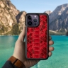Шкіряна накладка Stenk ExBacker Python Scales для Apple iPhone 14 Pro Червоний