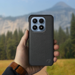 Кожаная накладка Stenk Cover для Xiaomi 17 Черный