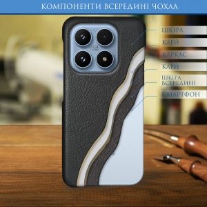 Кожаная накладка Stenk Cover для Xiaomi 17 Черный