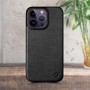 Шкіряна накладка Stenk Cover для Apple iPhone 14 Pro Чорна