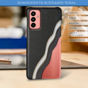 Шкіряна накладка Stenk Cover для Samsung Galaxy M13 Чорна