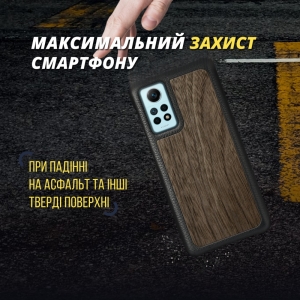 Шкіряна накладка Stenk WoodBacker для Xiaomi Redmi Note 12 Pro 4G Чорна