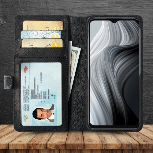 чехол-кошелек на Realme 10T Черный Stenk Premium Wallet фото 2