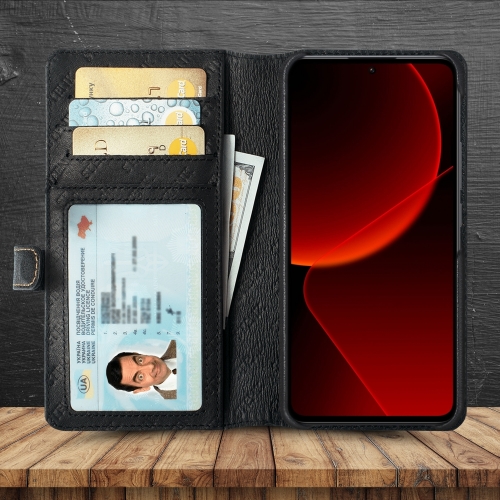 чехол-кошелек на Xiaomi 13T Pro Черный Stenk Premium Wallet фото 2
