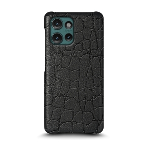 Кожаная накладка Stenk Reptile Cover для Motorola Edge 50 Черный