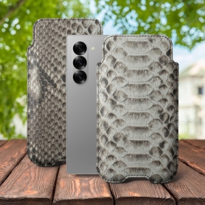 Футляр Stenk Sportage Python для Samsung Galaxy Fold 6 Натуральный