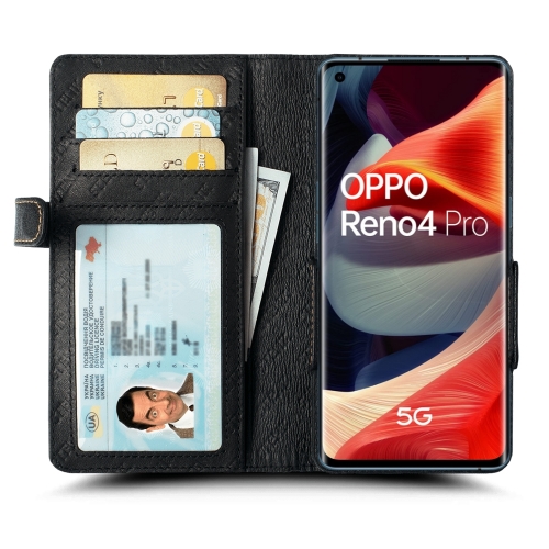 чехол-книжка на OPPO Reno4 Pro 5G Черный Stenk Wallet фото 2
