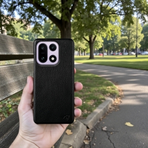 Кожаная накладка Stenk Cover для OnePlus 15 Черный