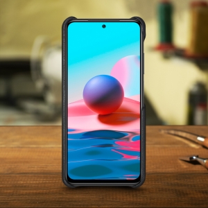 Шкіряна накладка Stenk WoodBacker для Xiaomi Redmi Note 10 Чорна