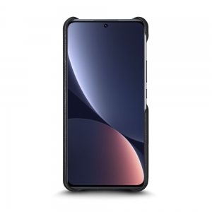 Кожаная накладка Stenk Reptile Cover для Xiaomi 12 Pro 5G Чёрная