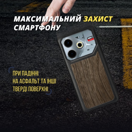 бампер на TECNO Pova 6 Neo Черный Stenk WoodBacker фото 4