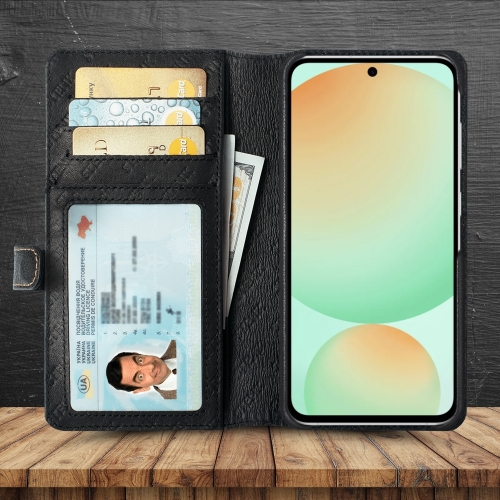 чехол-кошелек на Samsung Galaxy S24 FE Черный Stenk Premium Wallet фото 2
