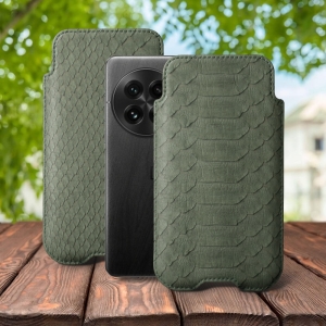 Футляр Stenk Sportage Python для OnePlus 13 Оливковый