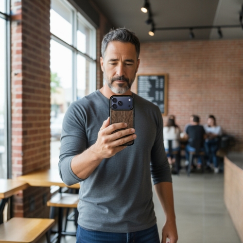 бампер на Apple iPhone 17 Pro Чорний Stenk WoodBacker фото 3