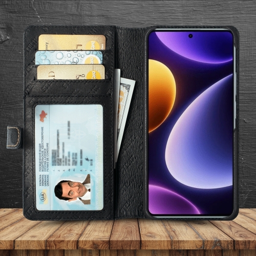 чехол-кошелек на Xiaomi Redmi Note 12 Turbo Черный Stenk Premium Wallet фото 2