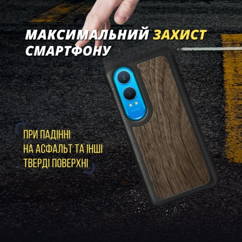 бампер на OnePlus Nord CE4 Lite Чорний Stenk WoodBacker фото 4