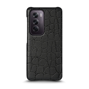 Кожаная накладка Stenk Reptile Cover для OPPO Reno12 Pro Черный