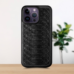 Шкіряна накладка Stenk ExBacker Python Scales для Apple iPhone 14 Pro Чорний