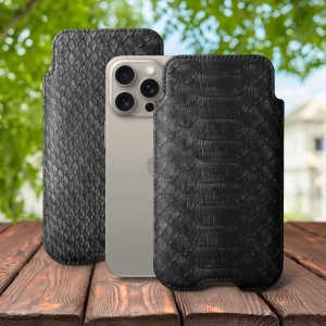 Футляр Stenk Sportage Python для Apple iPhone 15 Pro Чёрный