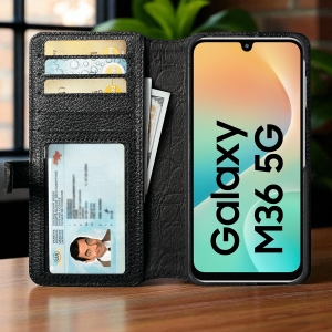 Чохол-портмоне Stenk Premium Wallet для Samsung Galaxy M36 Чорний