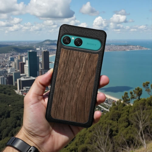 бампер на Sony Xperia 10 VII Чорний Stenk Cover WoodBacker фото 3