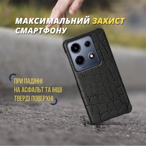 Шкіряна накладка Stenk Reptile Cover для Infinix Note 30 VIP Чорний