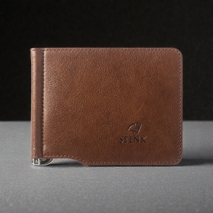 Кожаный зажим для денег Stenk Moneyclip Табак