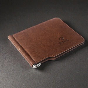 Кожаный зажим для денег Stenk Moneyclip Табак