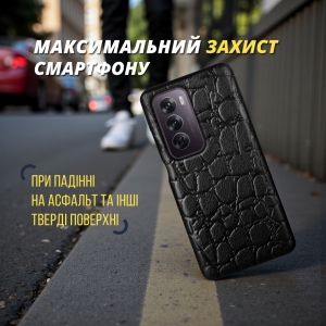 Шкіряна накладка Stenk Reptile Cover для OPPO Reno12 Чорний