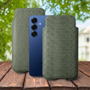 Футляр Stenk Sportage Python для Samsung Galaxy S25 Оливковий
