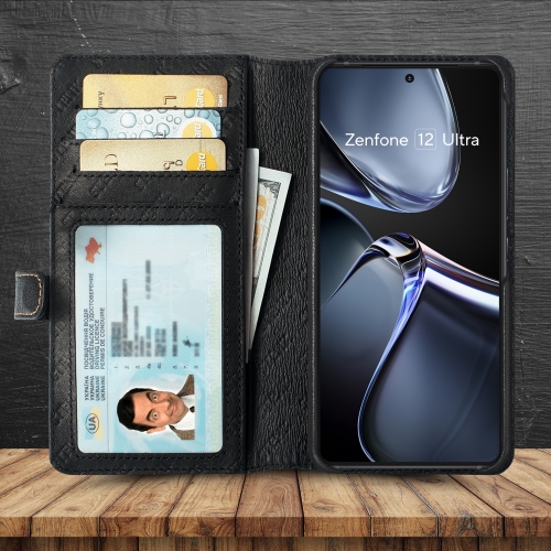 чехол-кошелек на ASUS Zenfone 12 Ultra Черный Stenk Premium Wallet фото 2
