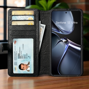 Чехол-портмоне Stenk Premium Wallet для ASUS Zenfone 12 Ultra Чёрный