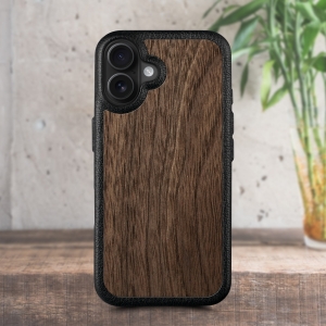 Шкіряна накладка Stenk WoodBacker для Apple iPhone 17 Чорна