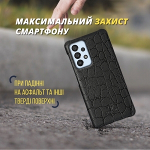 Шкіряна накладка Stenk Reptile Cover для Samsung Galaxy A33 5G Чорна