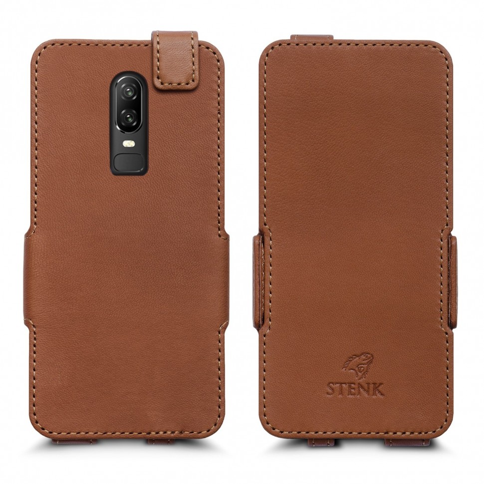 

Чехол флип Stenk Prime для OnePlus 6 Camel, Светло-коричневый