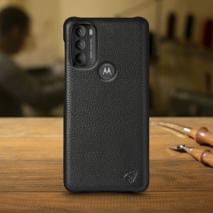 Шкіряна накладка Stenk Cover для Motorola Moto G71 5G Чорна