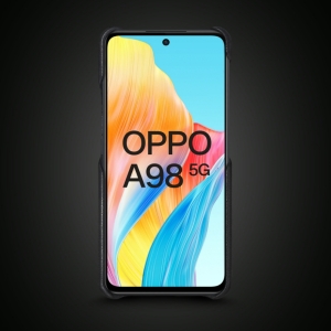 Кожаная накладка Stenk WoodBacker для OPPO A98 Чёрная
