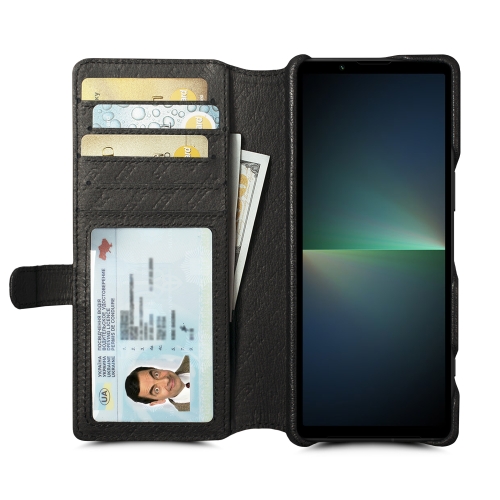 чехол-кошелек на Sony Xperia 5 V Черный Stenk Premium Wallet фото 2