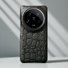 Шкіряна накладка Stenk Reptile Cover для Xiaomi 14 Ultra Чорна