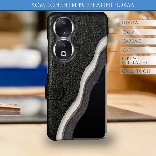 чехол-книжка на HuaWei Honor 90 Черный Stenk Premium фото 5