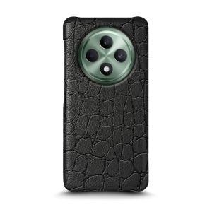 Кожаная накладка Stenk Reptile Cover для OPPO Reno12 FS Черный